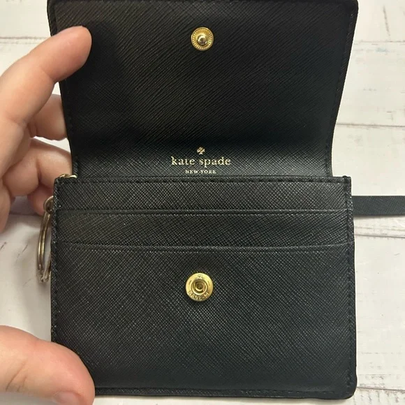 Kate Spade Black Card Holder with Keyring LOA